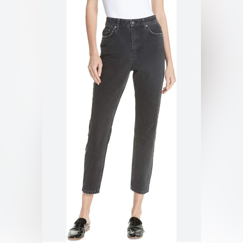 Free People High Rise Mom Jeans Black Size 28